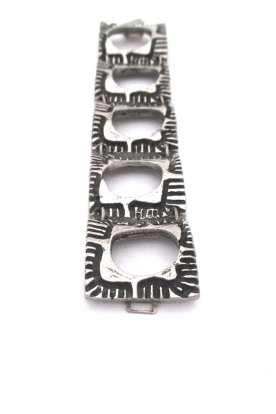 Robert Larin large openwork geometric panel link bracelet