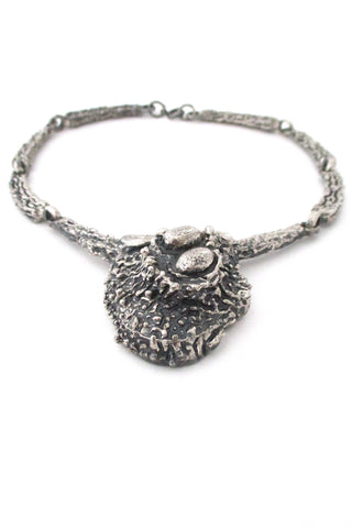 Robert Larin Canada brutalist pewter large neck piece