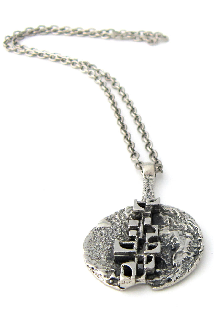 Robert Larin Canadian Modernist pewter necklace