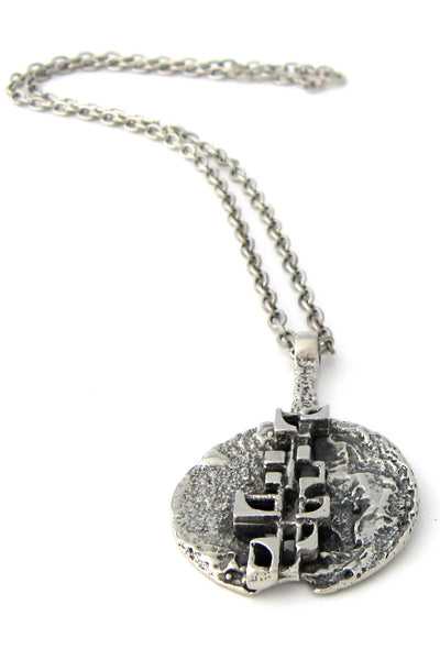 Robert Larin Canadian Modernist pewter necklace