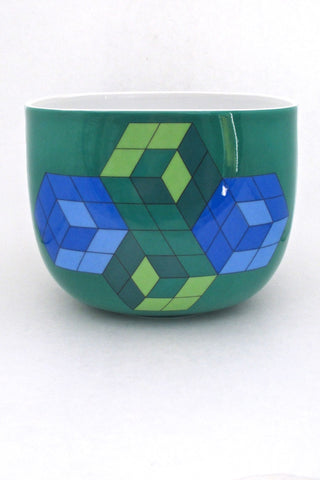 Victor Vasarely for Rosenthal Germany limited edition large op art Suomo bowl Timo Sarpaneva vintage ceramic