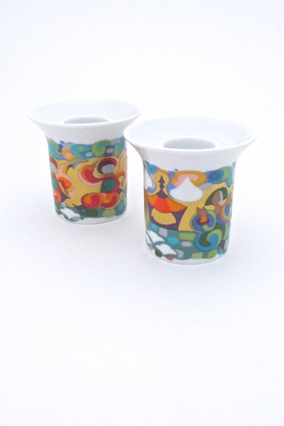 Rosenthal Germany pair vintage porcelain candle holders by Bjorn Wiinblad