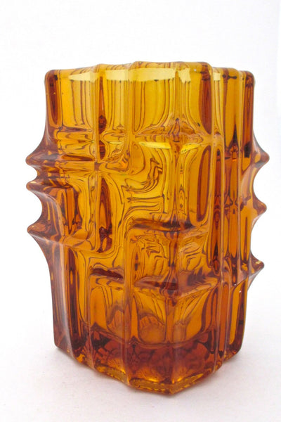Rosice Czechoslovakia Sklo Union modernist mid century vase by Vladislav Urban