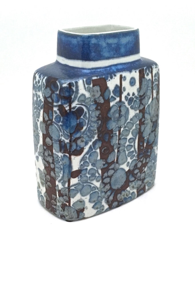 detail Royal Copenhagen Denmark vintage faience ceramic pillow vase by Johanne Gerber Scandinavian Modern design