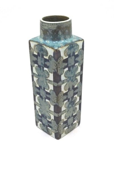 Royal Copenhagen faience 'Baca' geometric pillar vase ~ Nils Thorsson