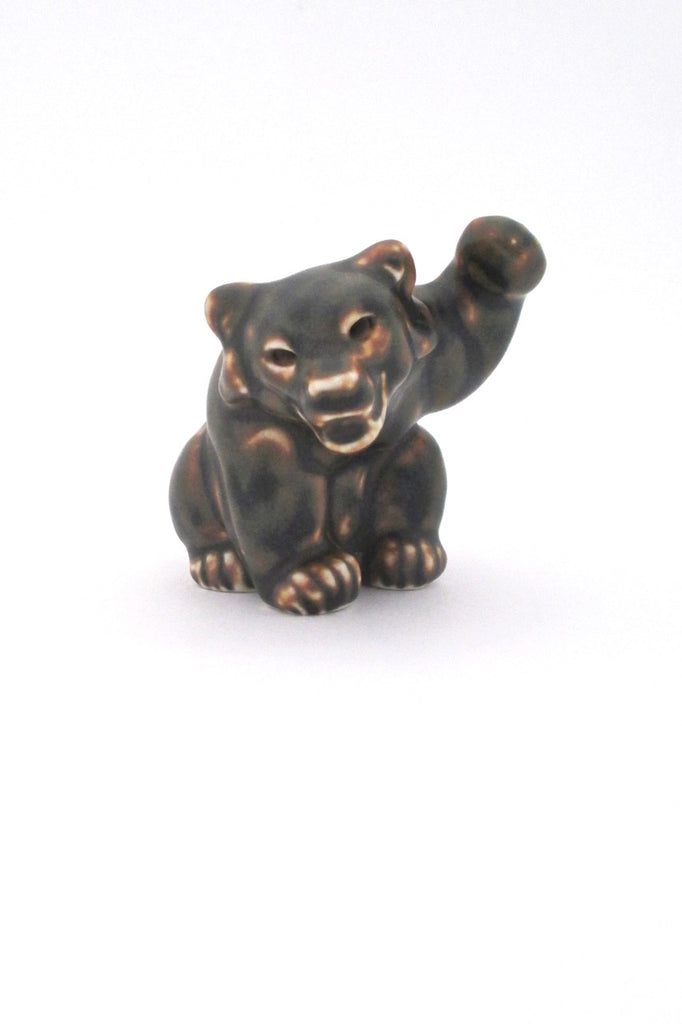 Royal Copenhagen Denmark vintage ceramic stoneware bear cub #5 by Knud Kyhn paw up