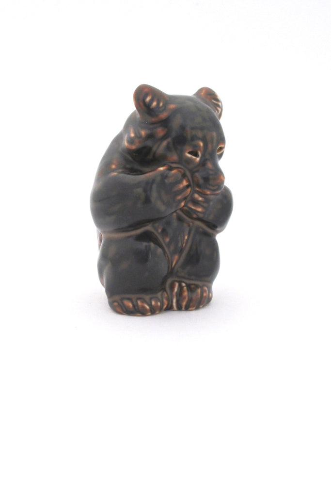 Royal Copenhagen Denmark vintage ceramic stoneware bear cub #4 by Knud Kyhn giggling