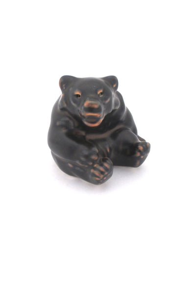 Royal Copenhagen Denmark vintage ceramic stoneware bear cub #2 by Knud Kyhn sitting