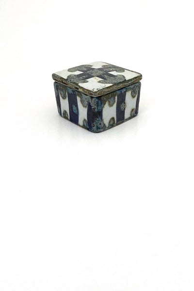 Royal Copenhagen Denmark vintage faience ceramic lidded Baca box by Nils Thorsson Danish Modern design