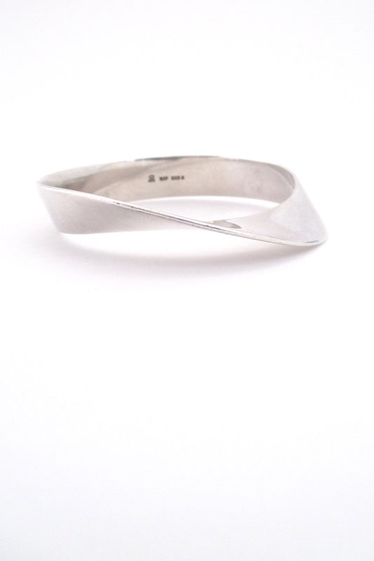Royal Copenhagen Denmark vintage heavy silver Scandinavian Modern bangle bracelet