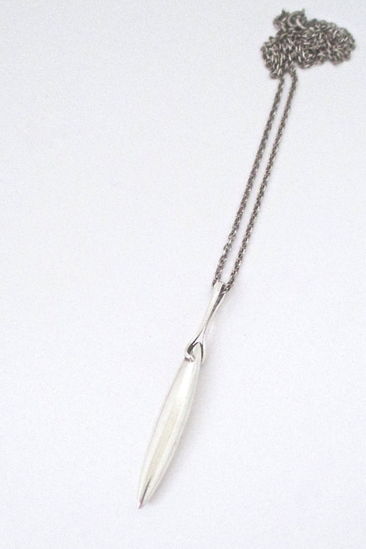 Royal Copenhagen Denmark vintage Scandinavian Modern sterling silver long pendant necklace 1970s