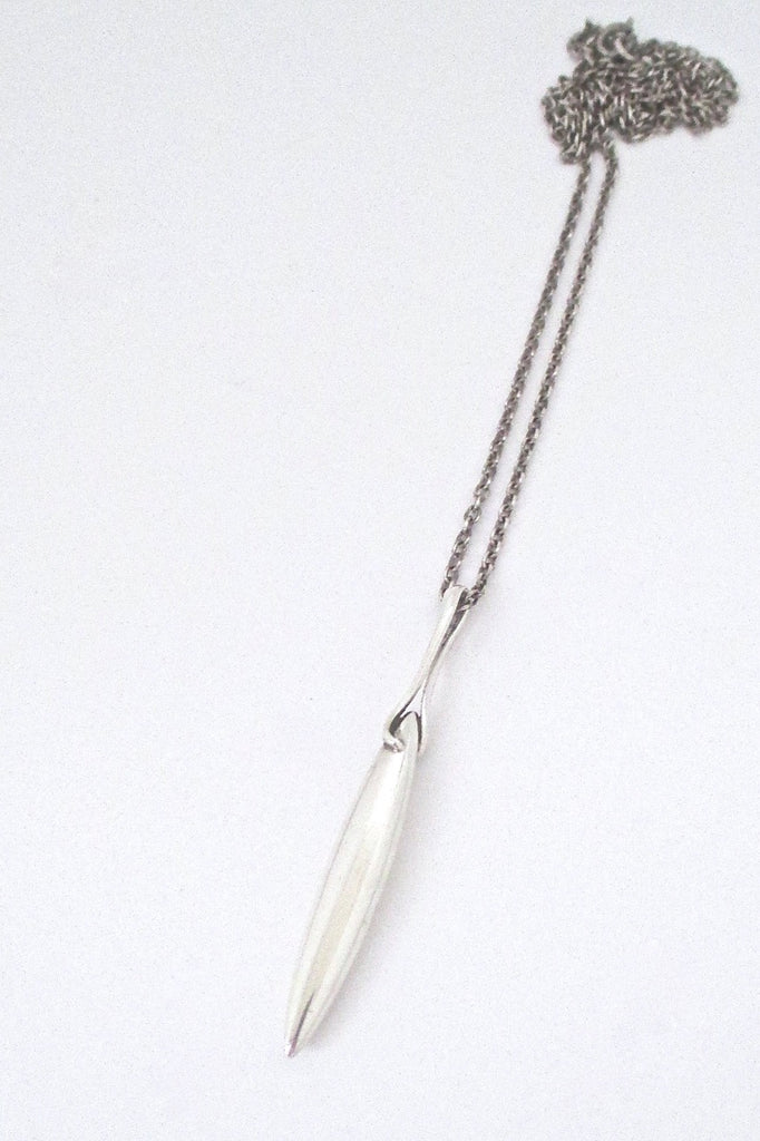 Royal Copenhagen Denmark vintage Scandinavian Modern sterling silver long pendant necklace 1970s