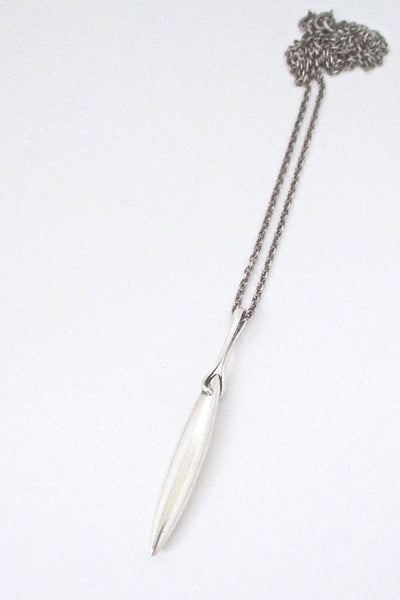 Royal Copenhagen Denmark vintage Scandinavian Modern sterling silver long pendant necklace 1970s