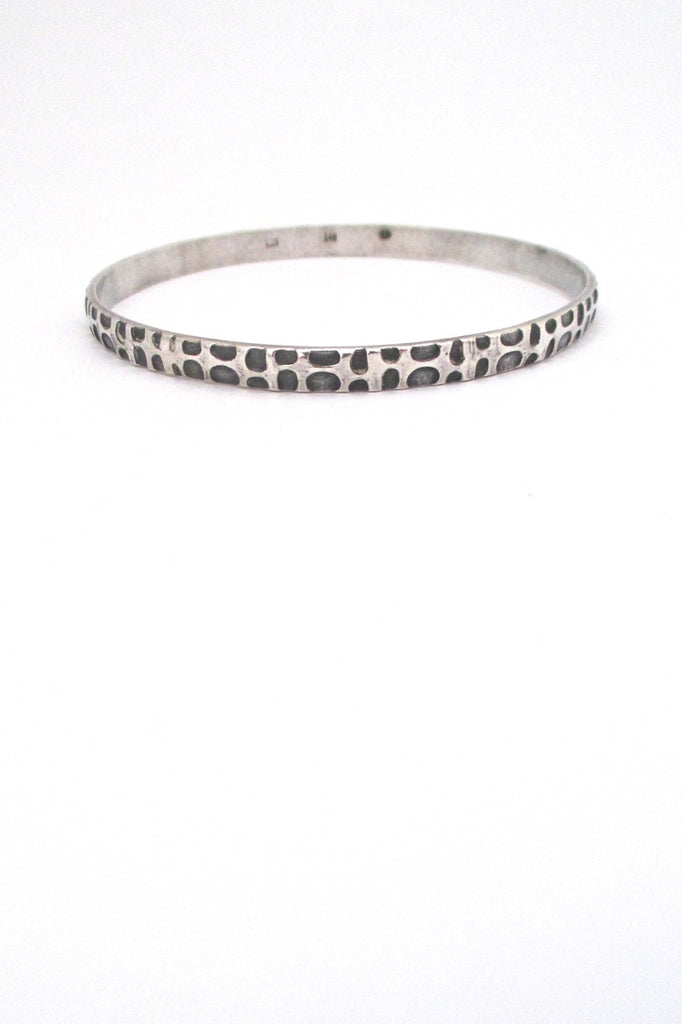 Rytosztuka Poland vintage textured silver Modernist bangle bracelet