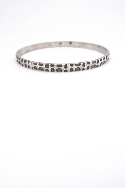 Rytosztuka Poland vintage textured silver Modernist bangle bracelet