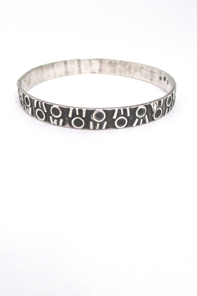Rytosztuka Poland vintage textured silver Modernist bangle bracelet 2