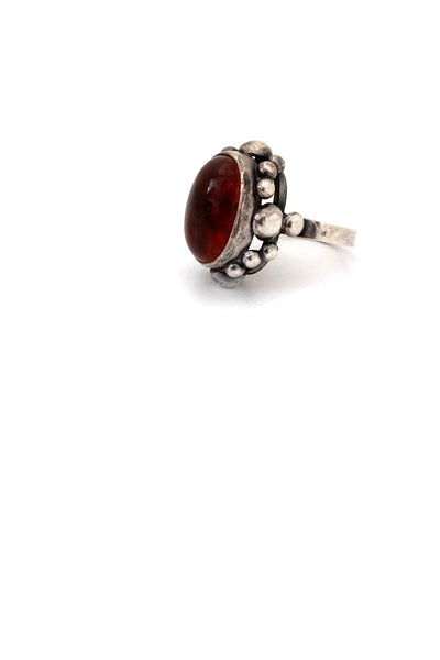 Rytosztuka Poland vintage silver and amber ring