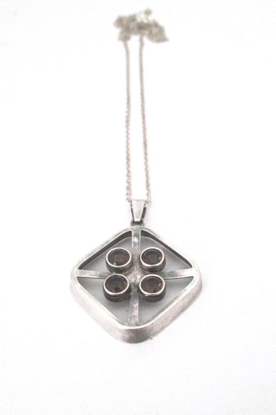 Kultaseppa Salovaara Finland vintage Scandinavian Modernist sterling quartz pendant necklace