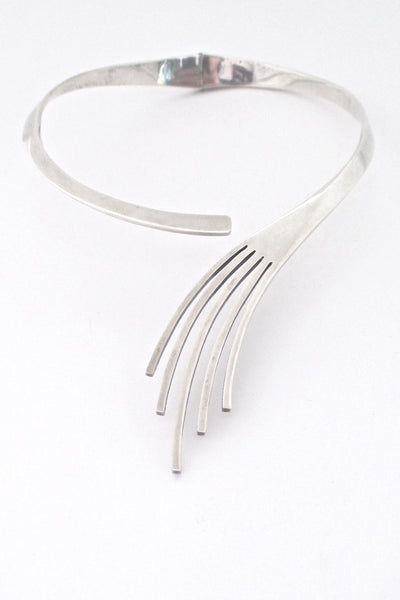 detail Sigi Pineda Mexico heavy silver modernist necklace collier choker