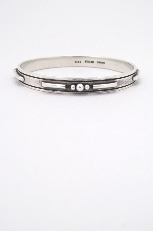 Sigurd Black Denmark vintage silver nicely detailed bangle bracelet mid century Scandinavian design