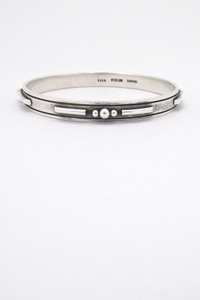 Sigurd Black Denmark vintage silver nicely detailed bangle bracelet mid century Scandinavian design