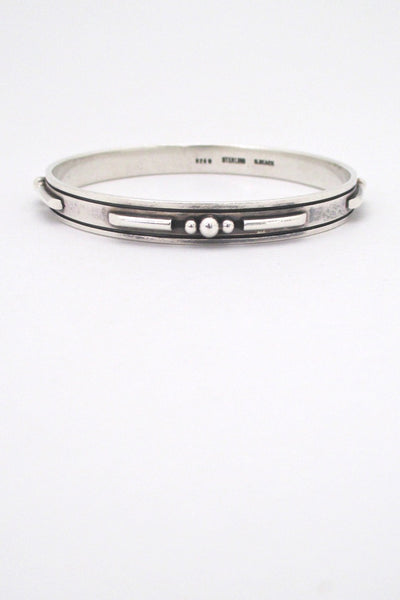 Sigurd Black Denmark vintage silver nicely detailed bangle bracelet mid century Scandinavian design