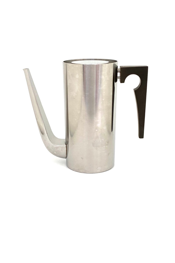Stelton Denmark vintage stainless steel small Cylinda coffee pot Arne Jacobsen Scandinavian Modern design
