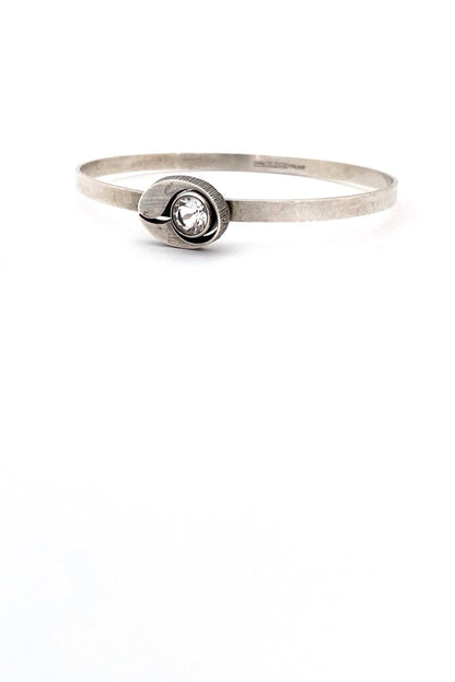 Sten and Laine Finland vintage silver rock crystal bracelet Karl Laine 1978 Scandinavian Modernist jewelry design