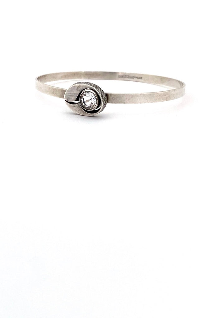 Sten and Laine Finland vintage silver rock crystal bracelet Karl Laine 1978 Scandinavian Modernist jewelry design