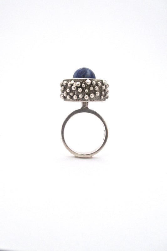 Stigbert Sweden vintage modernist silver sodalite ring Scandinavian design
