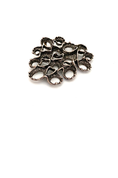 Studio Else and Paul Norway vintage silver openwork pendant necklace Scandinavian Modernist jewelry design