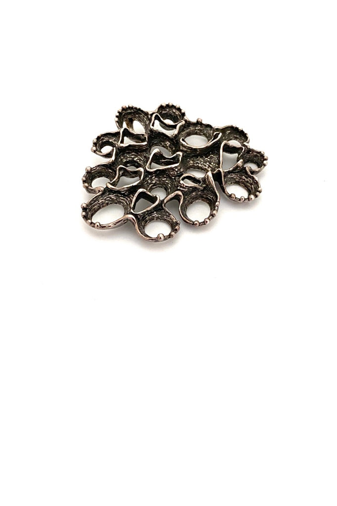 Studio Else and Paul Norway vintage silver openwork pendant necklace Scandinavian Modernist jewelry design