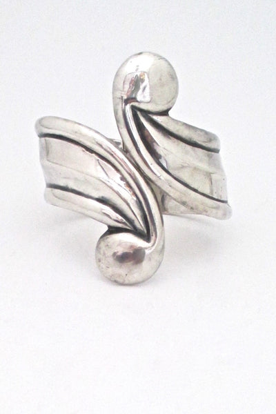 Taxco Mexico vintage sterling silver large modernist clamper bracelet mid century design