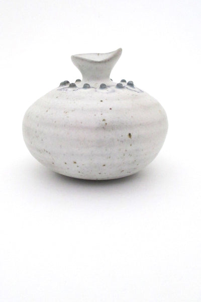 Tessa Kidick Canada vintage mid century matte glazed vase with applied decoration