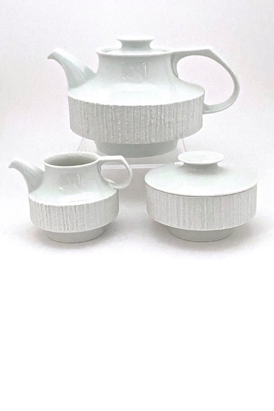 Thomas Germany Rosenthal Group vintage porcelain Artcta 3 piece tea set teapot creamer sugar mid century modern design