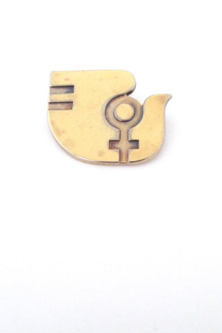 Tiffany and Company USA vintage silver 1975 International Women's Year logo brooch