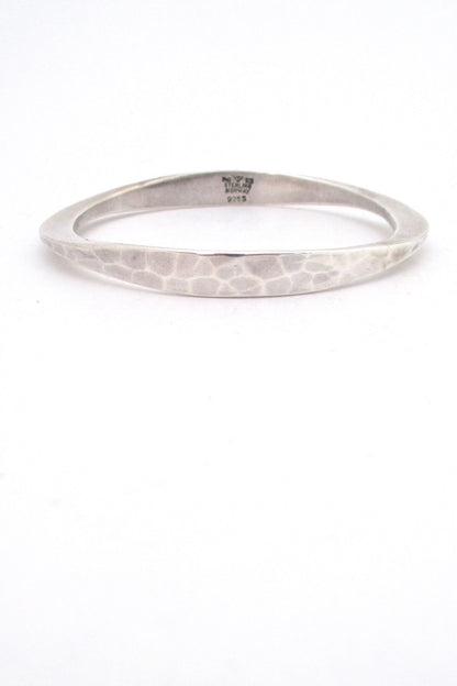Tone Vigeland Plus Studios Norway heavy hammered silver bangle bracelet Scandinavian Modernist design vintage jewelry