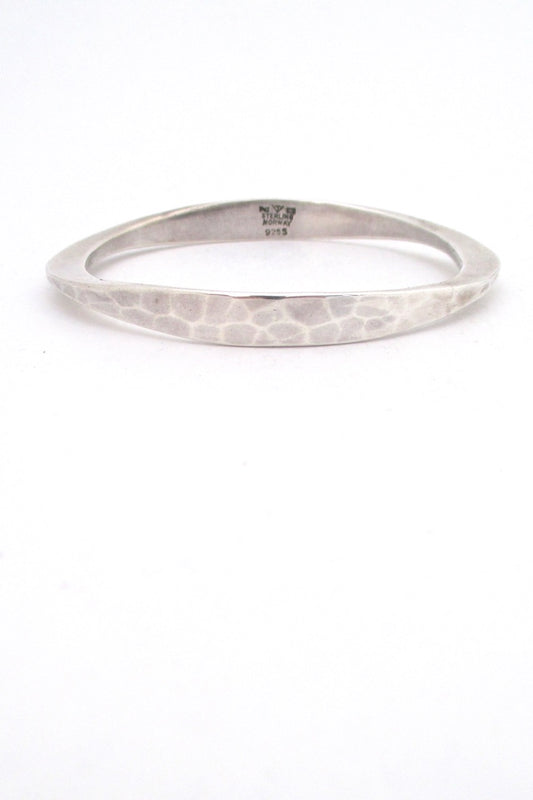Tone Vigeland Plus Studios Norway heavy hammered silver bangle bracelet Scandinavian Modernist design vintage jewelry