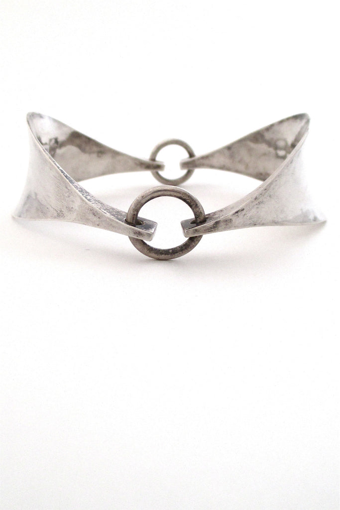 Tone Vigeland for Plus Studios Norway vintage Scandinavian Modernist large silver bracelet