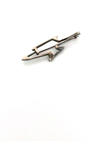 Tostrup Norway vintage silver openwork brooch pendant Gudmund Elvestad Scandinavian Modernist jewelry design