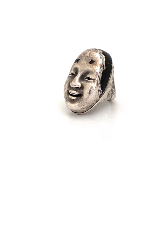 Trifari Diane Love Japanese Mask ring 1970 rare