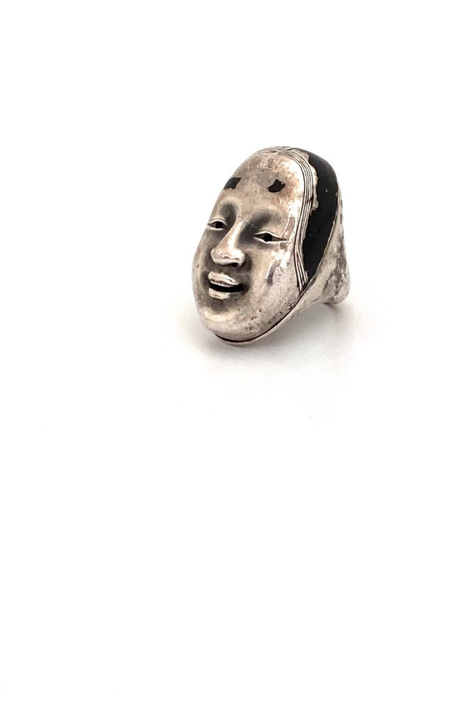 Trifari Diane Love Japanese Mask ring 1970 rare