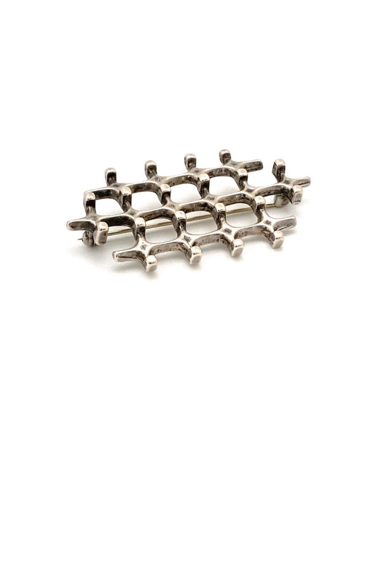 Uni David-Andersen Norway vintage silver brooch Marianne Berg Scandinavian Modernist jewelry design