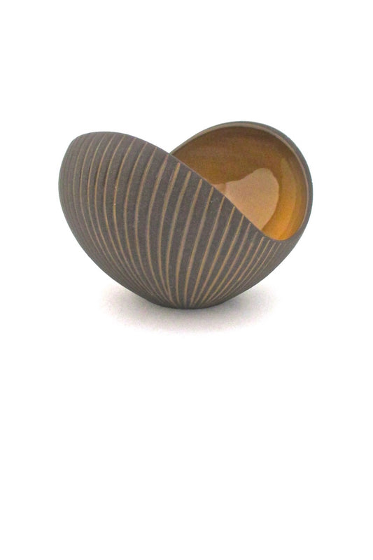 Upsala Ekeby Sweden vintage mid century ceramic Kokos bowl by Hjordis Oldfors