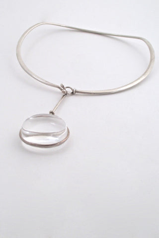 Vivianna Torun for Georg Jensen Denmark large Dew Drop rock crystal neck ring and pendant