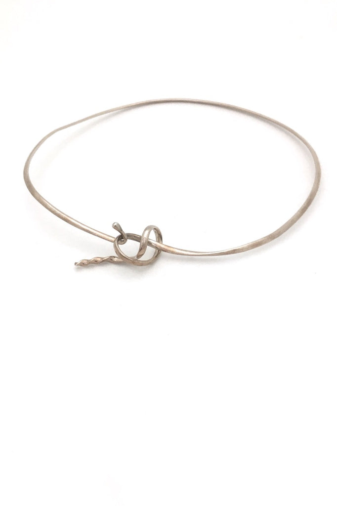 Georg Jensen Denmark vintage silver neck ring collier choker 241 Forget Me Knot by Vivanna Torun Bülow-Hübe Scandinavian Modernist design jewelry