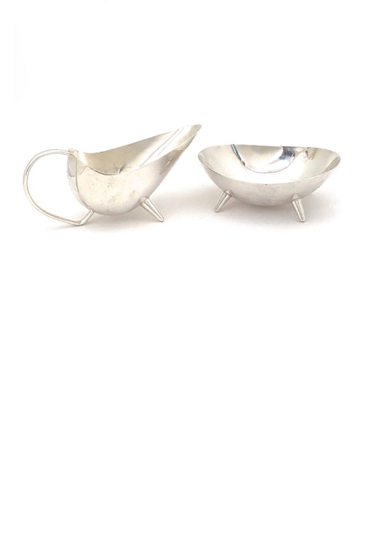 WMF Germany vintage mid century cream sugar pitcher bowl Modernist design