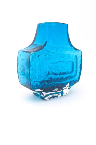 Whitefriars England vintage Concentric TV glass vase kingfisher blue Geoffrey Baxter