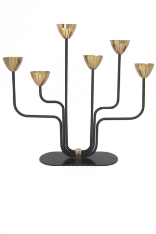 Ystad Metall Sweden vintage modernist candelabra by Gunnar Ander