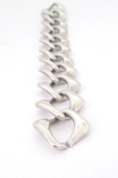 detail Yves St Laurent YSL vintage sterling silver heavy chain link bracelet